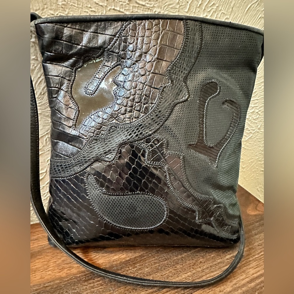 EUC Sharif Black Leather Crossbody